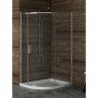 Душ шторка NEW KOMFORT 100х80x195см, асиметр,розпаш, скло прозор,проф хром