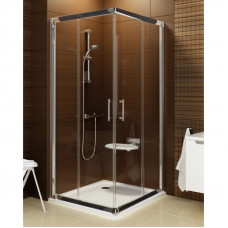 Душ. штора XP3RV2-90 transparent, полір.алюмін, квадратна