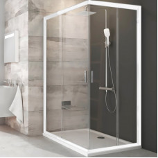 Душ. штора BLRV2K-120 transparent, білий, квадрат, скло