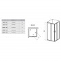 Душ. штора BLRV2K-120 transparent, білий, квадрат, скло
