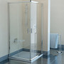 Душ. штора BLRV 2-90 transparent, полір.алюмін, квадрат, скло