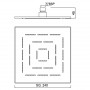 Верхній душ MAZE (1 полож), квадратний, 240мм, хром