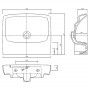 Раковина NOVA PRO 50 см прямокутна, б/о (M31051000)