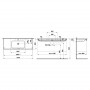 Раковина LIVING Square 130x48, врізна, підрізна до 650, з/о (H8164350001041)