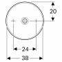 Раковина VARIFORM 40см, кругла, вбудована на стільницю, б/о,б/п, біла