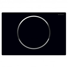 Кнопка змиву SIGMA 10, з системою змив/стоп, пластик чорний/хром гл./чорний