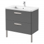 Раковина GAP, 80см, з/о, з шафка 2 шухл, сірий антрацит глянц (A855998153)