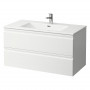 Шафка PRO S з раковиною 100х50, з/о, 2 шухл.,глянц.біл. (H8619654751041)