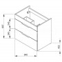Раковина CUBE 65см з шафка, 2шухл., Темн дуб (H4536021763021)