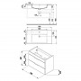 Раковина CUBE 80 см з шафка, 2шухл., Біла (H4537621763001)