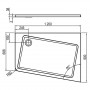 Піддон ASYMMETRIC PRO 10*120x90, правий