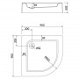 Піддон STANDARD PLUS 90х90, напівкр, з інтегр панел (XBN1490)