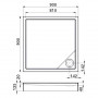 Піддон Malaga Square Compact, 90х90х13,5, квадр., ніж, сіф, біл (A276256000)