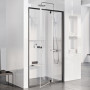 Душ. двері PDOP 2-100 transparent, проф. чорний. скло