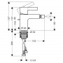 Змішувач METRIS S біде, гідрозатвір, хром (31261)