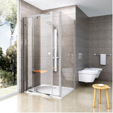 Душ. двері PDOP 1-90 transparent, проф. полір.алюмін, скло