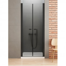 Душ двері NEW SOLEO BLACK 80х195см, скло прозоре, проф чорний