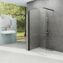Стінка д/душу Walk-In Wall-110 h.200, transparent, чорний