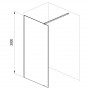 Стінка д/душу Walk-In Wall-80 h.200,Транспарент, полір.алюмін.