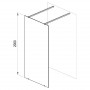 Стінка д/душу Walk-In ФРІ 160 h.200,transparent, полір.алюмін.