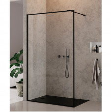 Душ стінка New Modus Black Walk-In 100х200см,скло проз,проф чорн