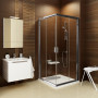 Душ. штора BLRV2K-110 transparent, полір.алюмін, квадрат, скло