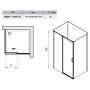 Душ. кабіна MSDPS 120/90 L, transparent, Профіль полір. алюм.