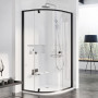 Душ. штора PSKK 3-80 transparent, Профіль чорний, скло