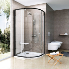 Душ. штора PSKK 3-90 transparent, чорний, скло