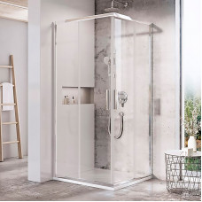Душ. штора BLSRV 2-90 transparent, полір.алюмін, скло