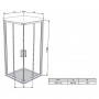Душ. кабіна 10RV2-90 transparent, полір.алюм.
