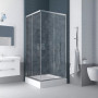 Душ кабіна FERIA 80х80, квадратна,скло перл, проф хром+піддон