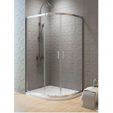 Душ шторка NEW VARIA 120х85x190см, напівкр,асиметр, розсув,скло проф хром